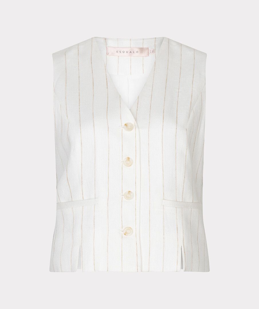 Esqualo Gilet Short Linen Striped Vest