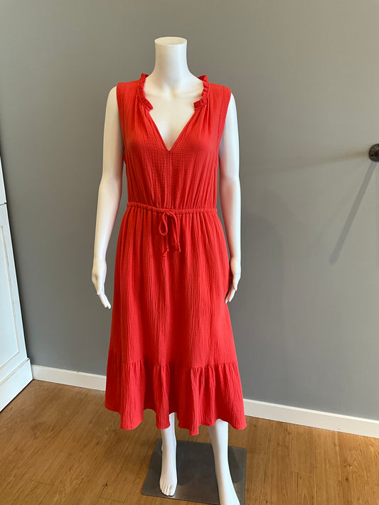 Cotton Gauze Carolina Dress Coral