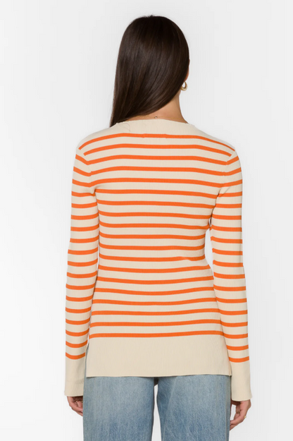 Teresa Off White Copper Stripe Sweater