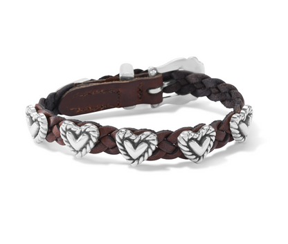 Roped Heart Braid Bandit Bracelet Brown