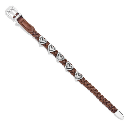 Roped Heart Braid Bandit Bracelet Brown