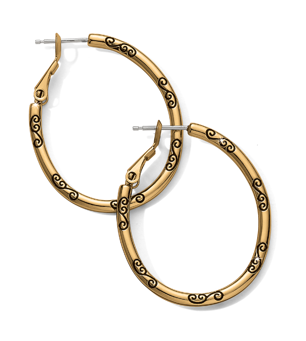 Oval Hoop Charm Earrings