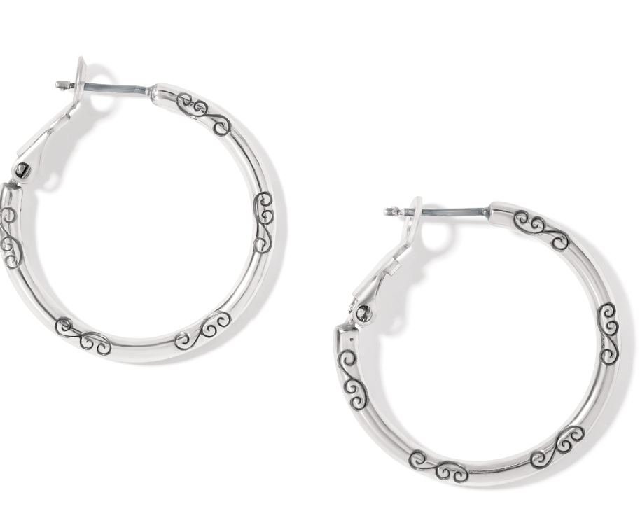 Silver Small Hoop Charm Earrings