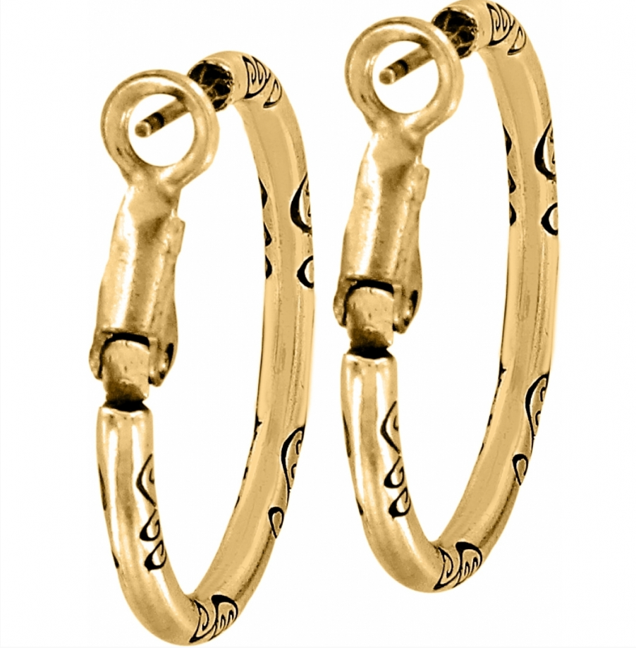 Gold Small Hoop Charm Earrings