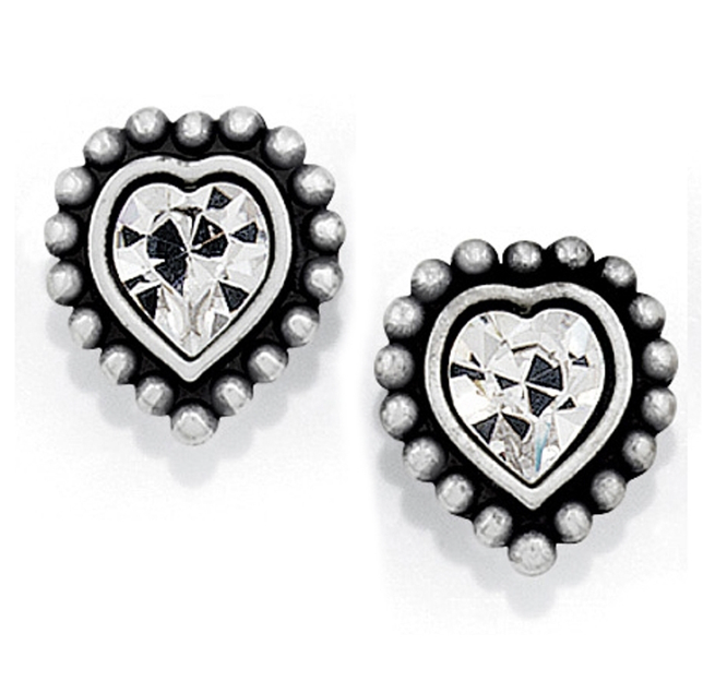 Shimmer Heart Mini Post Earrings