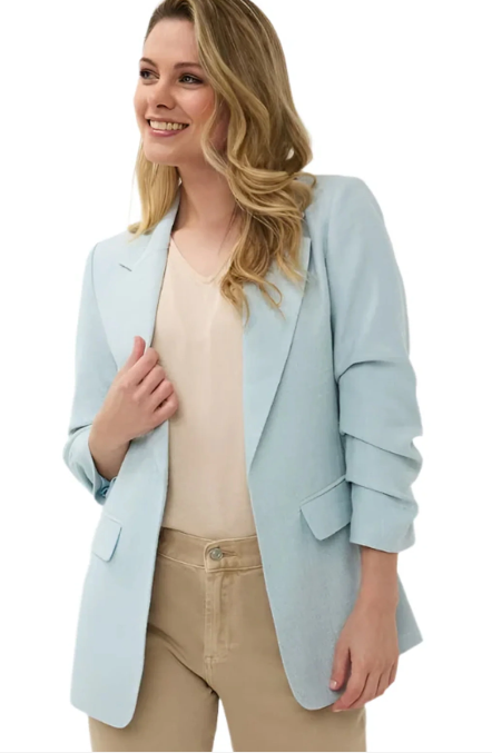 VESTON LINEN BLUE BLAZER