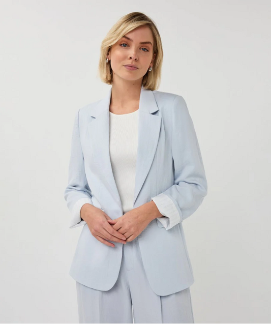 FINE CRINKLE LIGHT BLUE BLAZER