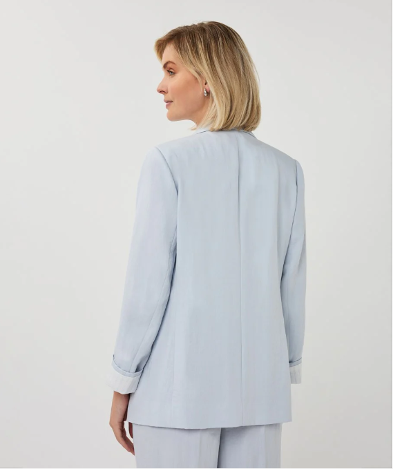 FINE CRINKLE LIGHT BLUE BLAZER