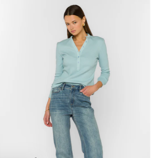 Christella Long Sleeve Henley Top