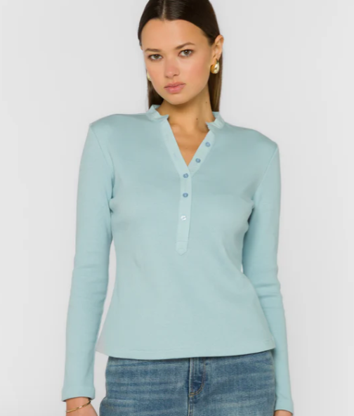 Christella Long Sleeve Henley Top