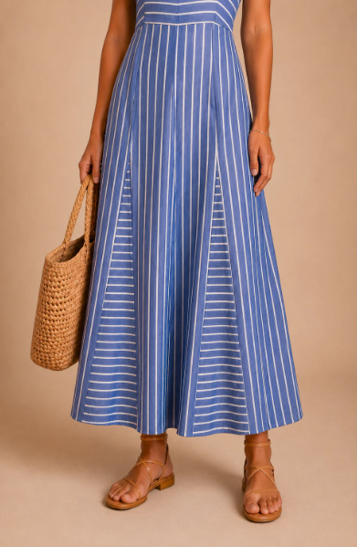 KP DEANA BLUE STRIPE DRESS