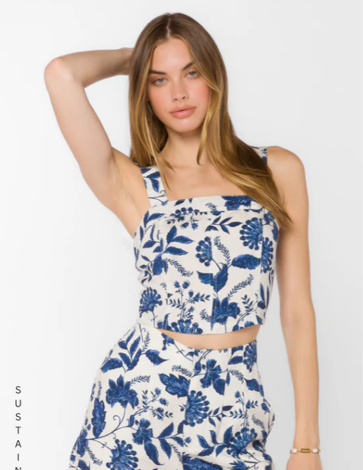 ARIES SLVLESS FLORAL TOP