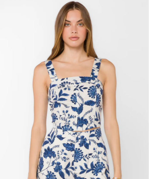 ARIES SLVLESS FLORAL TOP