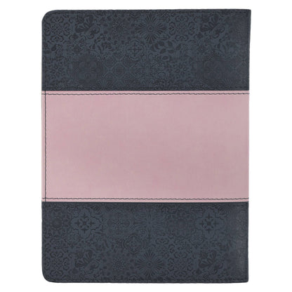 Life Lessons for Mom Gray and Pink Faux Leather Gift Book