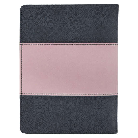 Life Lessons for Mom Gray and Pink Faux Leather Gift Book