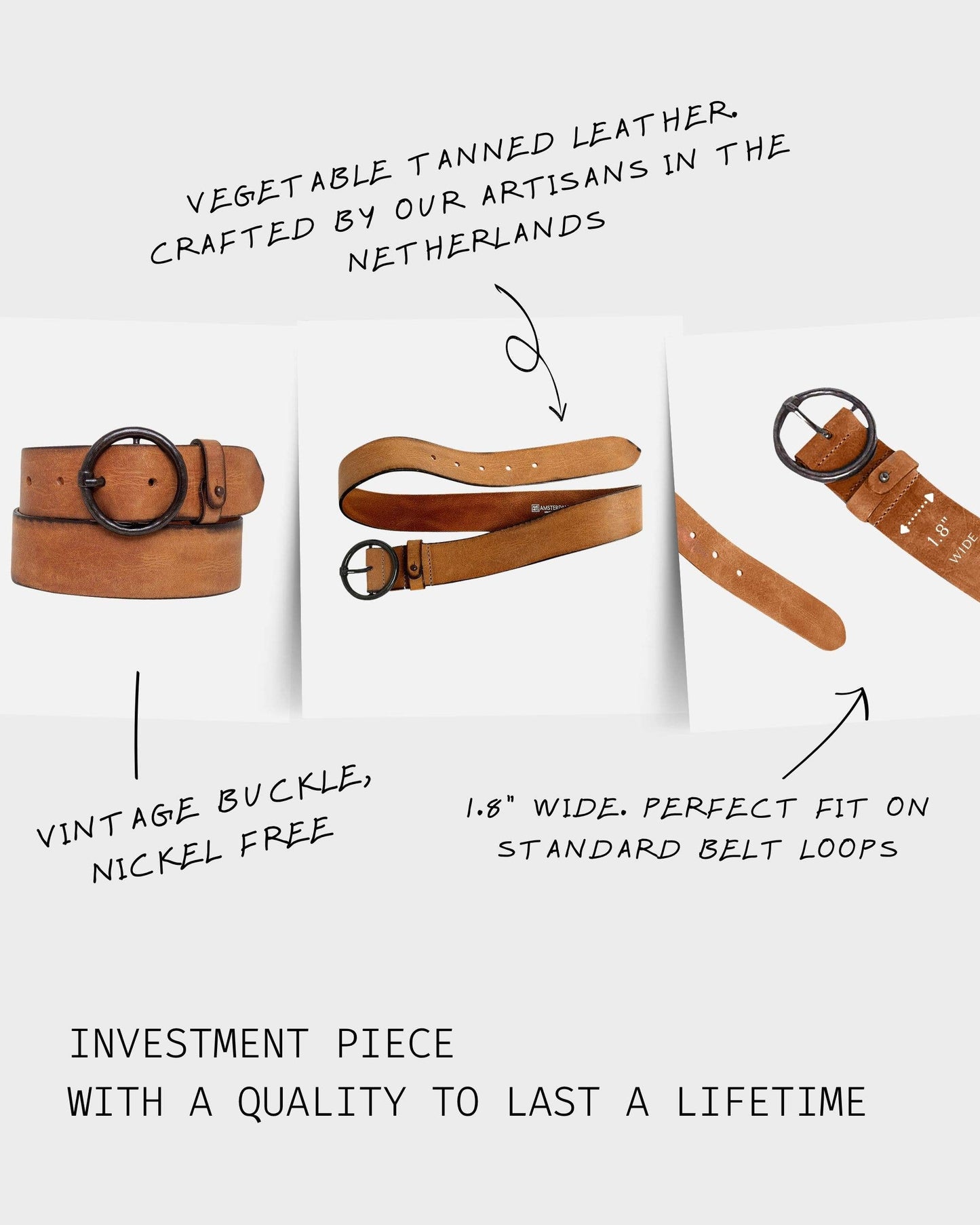 Vintage Full-Grain Leather Belt