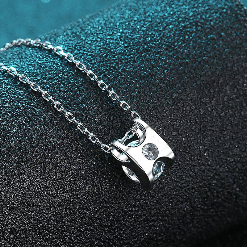 Dainty Moissanite Pendant Necklace in 925 Sterling Silver