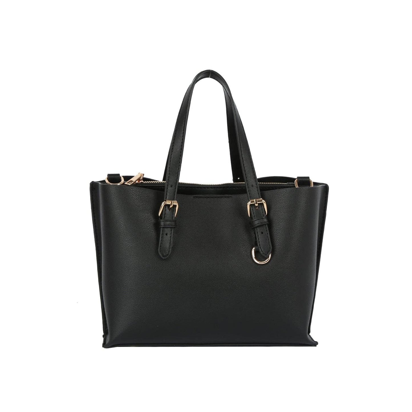 Buckle Strap Structured Satchel Tote