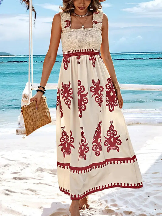 Regal Square Neck Maxi Dress
