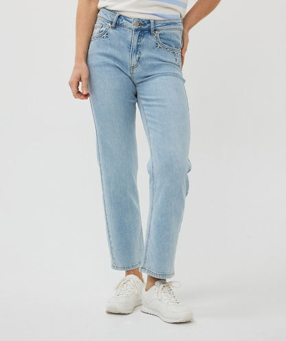 Embroidered Flower jeans